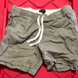 Banana Republic Green 8” 100% Linen Drawstring Shorts